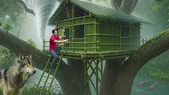 Full Video 1000+ Idea Building a Bamboo Shelter in a Tree – 90 Days How I Build [4K Video]