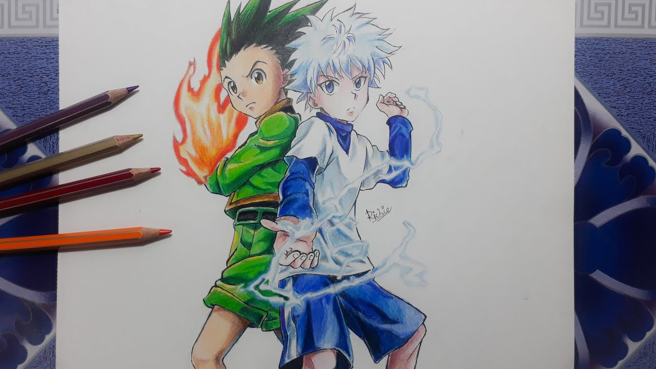 Speed Drawing Gon and Killua Hunter X Hunter YouTube