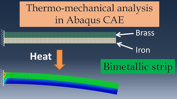Thermo-mechanical analysis in Abaqus CAE | Bimetallic strip example