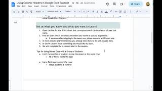 Using Colorful Headings in Google Docs