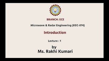 Microwave & Radar Engineering | Introduction| AKTU Digital Education