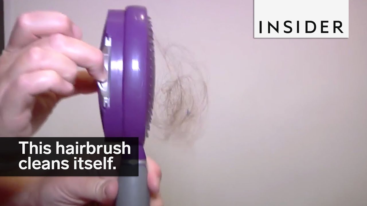 Hairbrush cleans itself YouTube