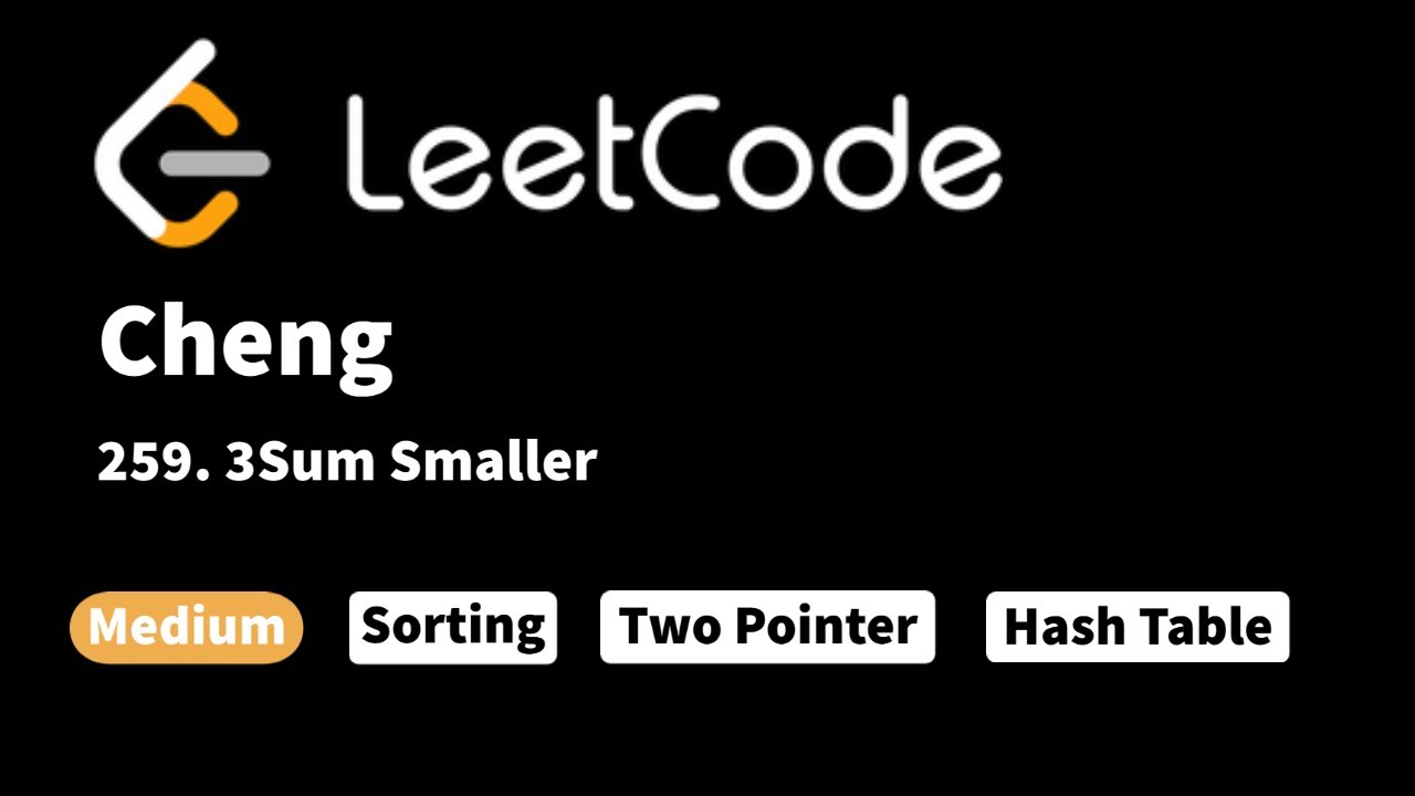 LeetCode 259. 3Sum Smaller - YouTube