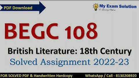 BEGC 108  SOLVED ASSIGNMENT 2022-23 | English Medium  | IGNOU Solved Assignment 2022-23