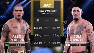 Alex Pereira vs. Tom Aspinall (Simulation on PS5 | UFC 5)