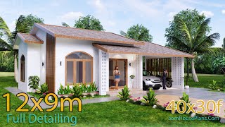 House Plan 12x9 M 2 Beds with PDF Detailing