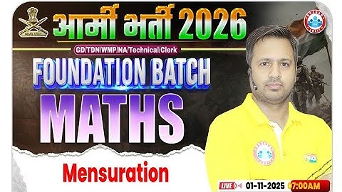 Army GD Math Class 2026 Mensuration Foundation Batch Maths By Rakesh Sir #army #rwapremium