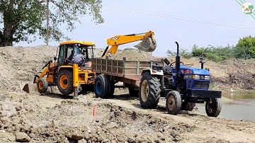 Eicher 551 2WD Tractor fully loaded by JCB 3DX Machine | Come to Village