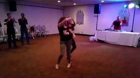 Marissa Rivera and Berta Bear of ISDC Zouk Demo at Stevens Steak House Dance for a Cause