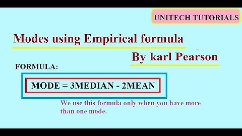 BCA | Statistics | Mode Using Empirical Formula By Karl Pearson | Learn how to solve mode.