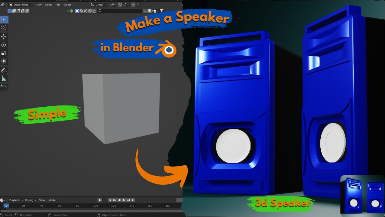 Make a 3d Speaker in blender #blender3d #animation - YouTube