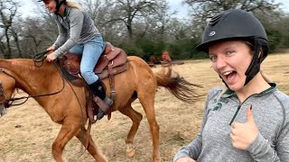 Jane's 1st ride on Mustang Korra