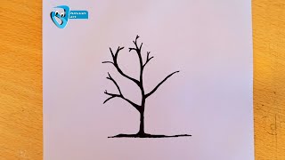How To Draw Tree Silhouette Step by Step
