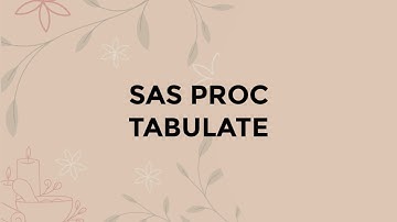 SAS PROC TABULATE