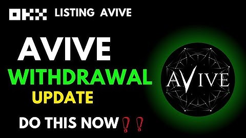 AVIVE AIRDROP WITHDRAWAL UPDATE: DO THIS NOW AND RECEIVE YOURS #avivemining #avive #avivekyc