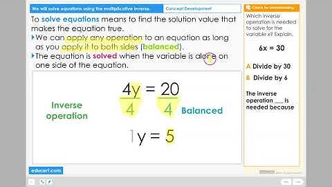 Lesson 3.5 - Solve Equations - Multiplicative Inverse (Concept Development)
