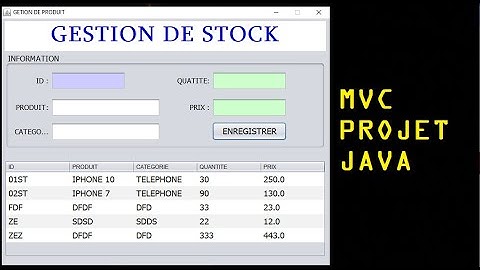TUTO JAVA SWING GESTION DE STOCK (MVC + MySQL) PROJET 1.0.1