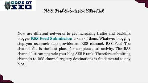 RSS Feed Submission Sites List