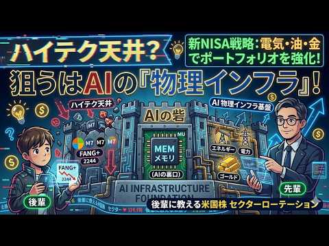 【警告】ハイテク株の下落で焦っている後輩へ。今すぐ見直すべき「ハイテク一本足打法」と次に狙うべき「物理インフラ」【AIが解説】#127