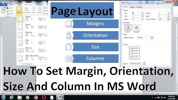 Page Layout | How To Set Margin Orientation Size And Columns In MS Word