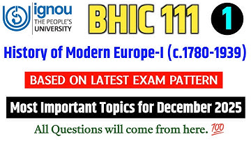 BHIC 111 Important Questions December 2025 Exam in English | BHIC 111 Question Paper 2025 | IGNOU 