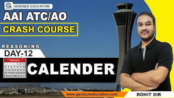 DAY 12 II CALENDER II REASONING II Free Crash Course AAI ATC/AO