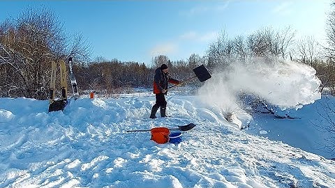 Таежная изба. Подготовка к заброске. Делаем ледовый мост.