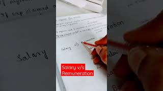 Difference between Salary and Remuneration. #shorts #salary #vs #remuneration #finance #trending