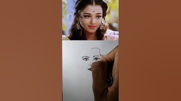 Aishwarya Rai Face drawing easy tutorial #aishwaryarai #drawing #shorts