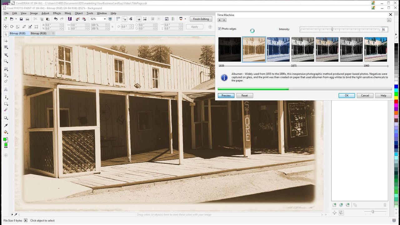 COREL DRAW PHOTO PAINT X7 TUTORIAL TIME MACHINE PHOTO EFFECTS YouTube
