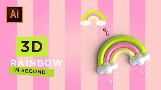 HOW TO MAKE 3D RAINBOW IN SECONDS IN ADOBE ILLUSTRATOR #illustrator #adobe #graphicdesign #youtube #