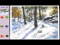 Without Sketch Landscape Watercolor - Snowy Hill (color name view, watercolor material)  NAMIL ART