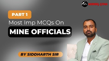 MS OM Live Course/Part 1 MCQs based on Mine Officials by Siddharth sir /Mining Gyan online Classes