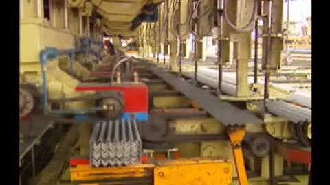 Automatic packing line with stacking machine for canales, steel channel, u-bar