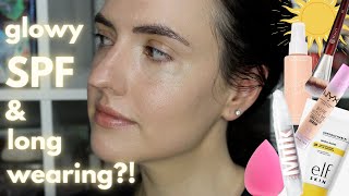 Summer Glowy Skin Routine | Long Wearing Makeup for DRY SKIN + Lots of SPF for Hot Weather