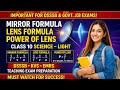 Mirror Formula Lens Formula Power of Lens | Class 10 Light | DSSSB KVS EMRS Teaching Exam