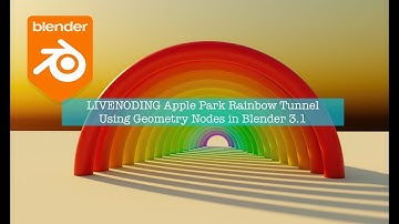 LIVENODING Apple Park Rainbow Tunnel Using Arc Node of Geometry Nodes