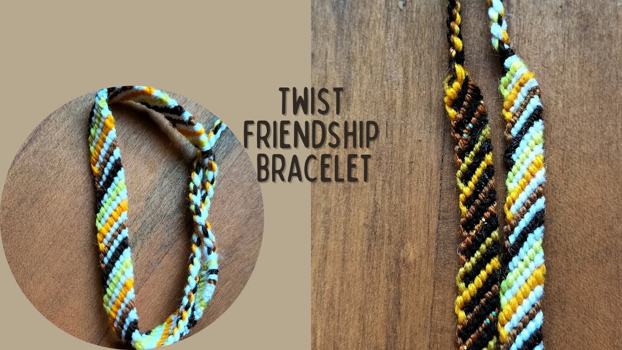 Diagonal end for a Simple Twist Diagonal Variation Geometric Stripe Macrame Friendship Bracelet