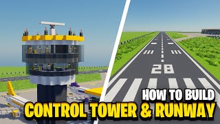 How To Build A CONTROL TOWER & RUNWAY In Minecraft! (Airport Collection Pt.2)