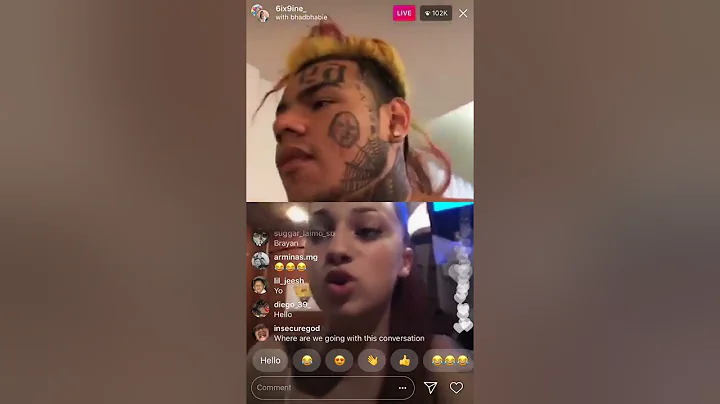 FULL VIDEO: 6IX9INE VS BHAD BHABIE ON IG LIVE (TAL...