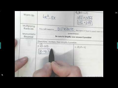 Multiplying Radicals Monomial