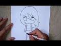 How to draw a chibi outline drawing  easy cute sketch chibi girl character