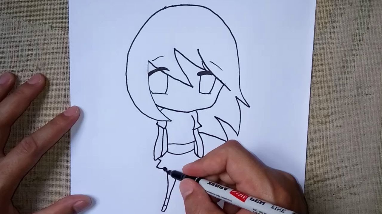 chibi anime girl drawing