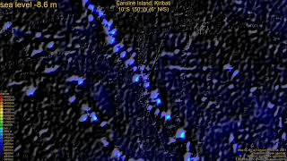 Caroline Island, Kiribati, (z+c) sea level rise -135 - 65 m