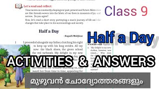 CLASS 9  ENGLISH | UNIT 1|Chapter -1 |𝐇𝐚𝐥𝐟 𝐚 𝐃𝐚𝐲  |  TEXTBOOK QUESTIONS &amp; ACTIVITIES with ANSWERS 