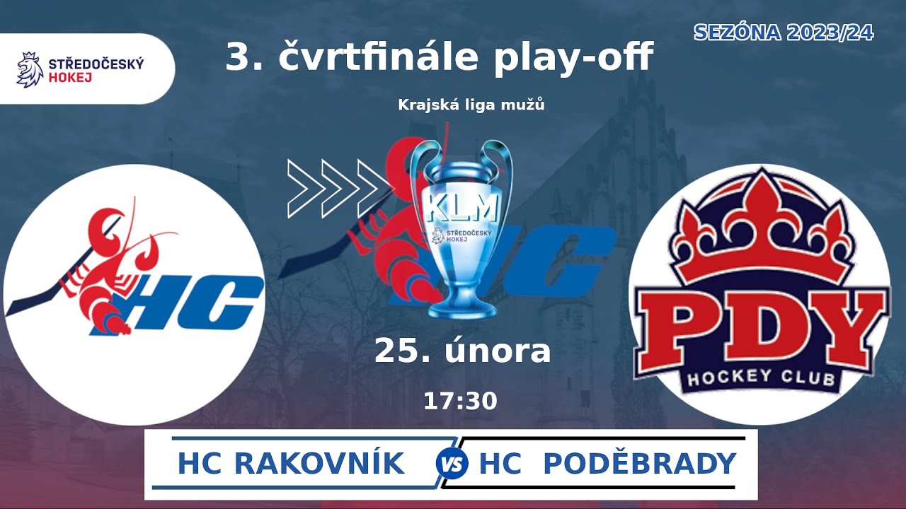 HC Rakovník vs. HC  Poděbrady   8:3  -  25.2.2024 - 3. čtvrtfinále  KLM