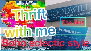 Thrift with me Goodwill outlet boho eclectic style 🔥 During heat wave