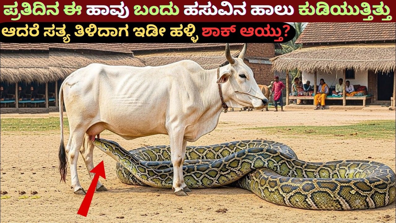 ಪ್ರತಿದಿನ  ಹಾವು ಬಂದು ಹಸುವಿನ ಹಾಲು ಕುಡಿಯುತ್ತಿತ್ತು.. ಆದರೆ ಸತ್ಯ ತಿಳಿದಾಗ ಇಡೀ ಹಳ್ಳಿ ಶಾಕ್ ಆಯ್ತು? #stories