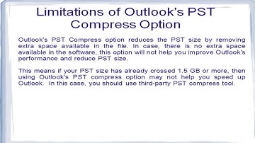 How to compress and compact outlook PST file