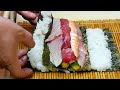 Japanese Street Food - FRIED ROCKFISH Rainbow Sushi Roll Okinawa Japan